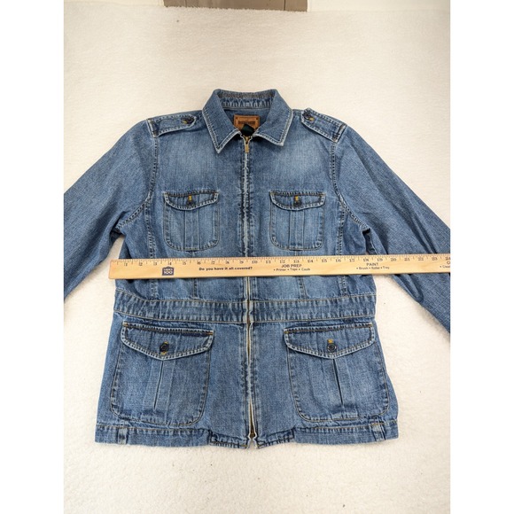 Lauren Ralph Lauren Jean Jacket Womens Medium Wash Zip Front Pockets L - Picture 4 of 14